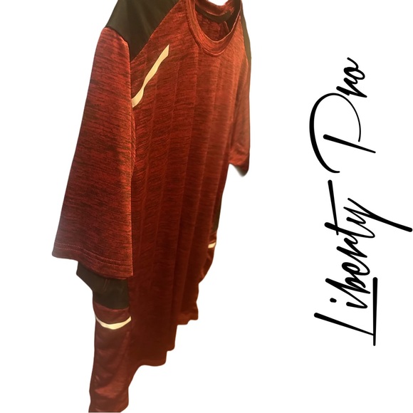 NEW Workout Liberty Pro Dri-Fit Burgundy Athletic T-Shirt -LRG - Picture 6 of 12